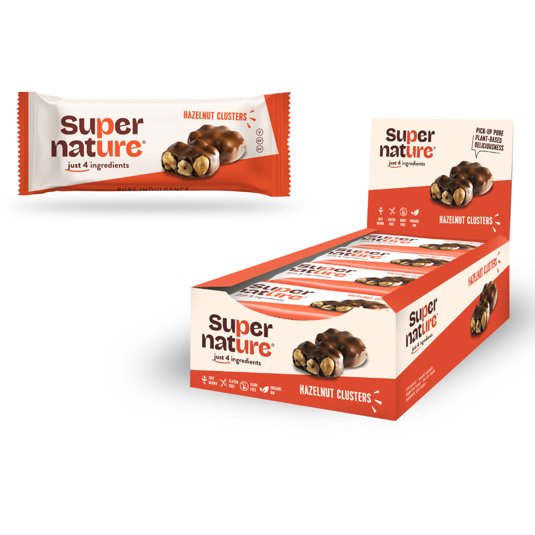Supernature Hazelnut Clusters | All Natural Vegan Chocolate Snack Supernature Hazelnut Clusters | All Natural Vegan Chocolate Snack